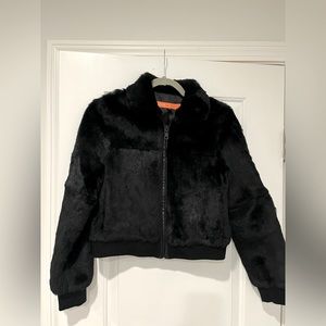 Vintage Cynthia Steffe Rabbit Fur Bomber Jacket